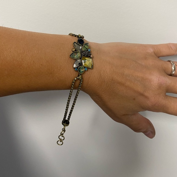 Goldtone & Blue Paua Shell Bracelet. - Picture 4 of 5